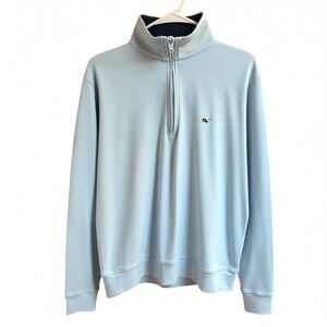 Vineyard Vines Sweatshirt Womens XS Powder Blue Cotton Pullover Quarter Zip